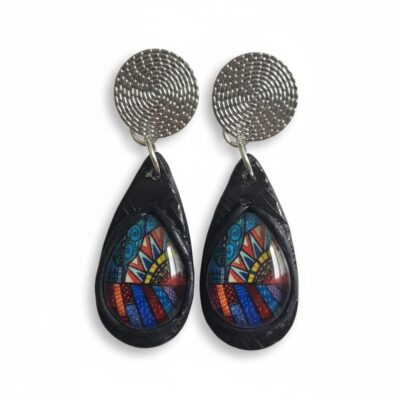 Patterned Colour Gem Earrings