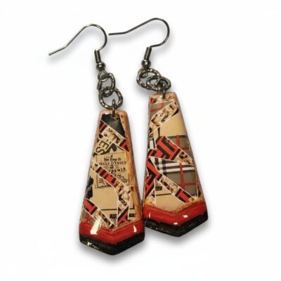Tan & Red Clay Earrings