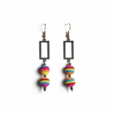 Multi Colour Bead Earrings