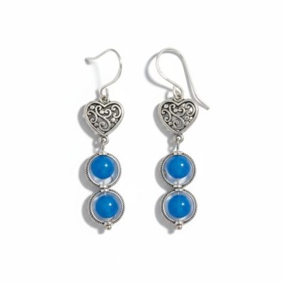 Heart with Glow in the Dark Bead Earrings