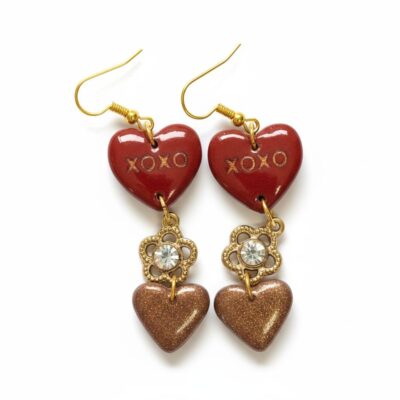Red & Gold Love Earrings