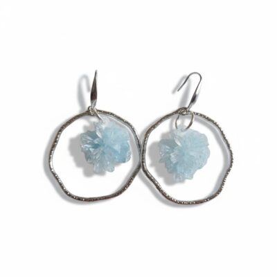 Hoop with Blue Resin Flower