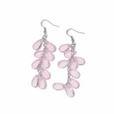 Pink Teardrop Bead Earrings