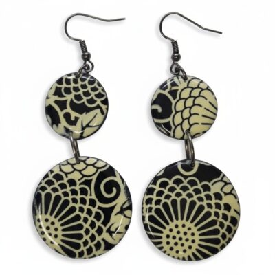 Silk Screen Yellow Pattern Earrings