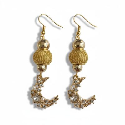 Diamante Moon Earrings