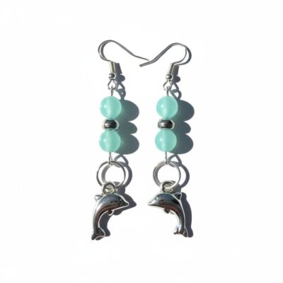 Glow in the Dark Bead with Dolphin Earrings