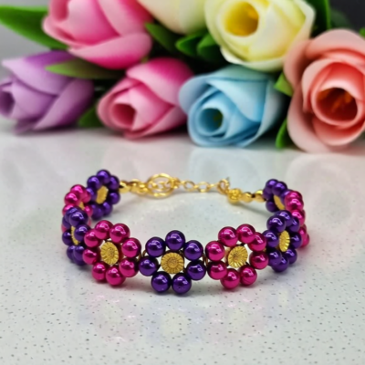 Colourful flower Bead Bracelet
