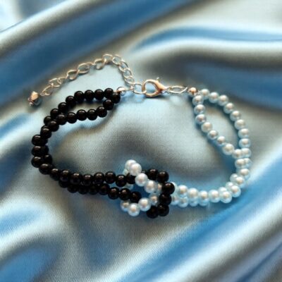 Black and blue Lovers knot Bracelet