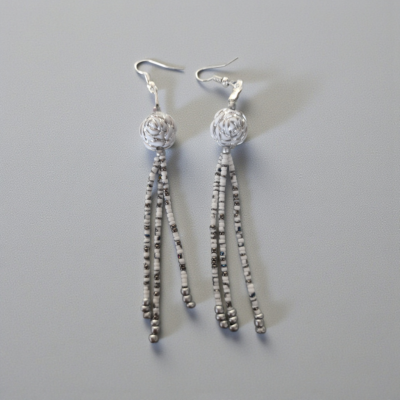 Rose Bead dangling Earrings