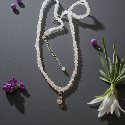 Beaded Pearl drop Necklace