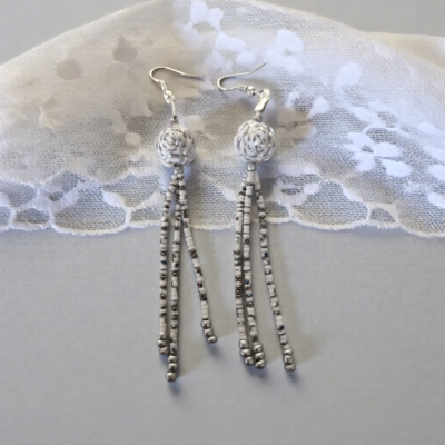 Rose Bead dangling Earrings