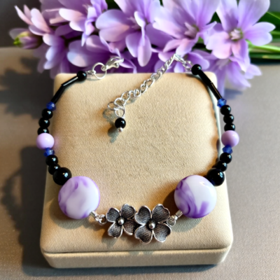 Touch of Purple with Flower design Bracelet