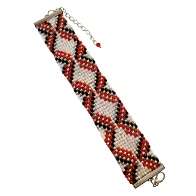 Black, Red and White Bracelet