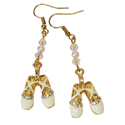 White ballet shoe Earrings