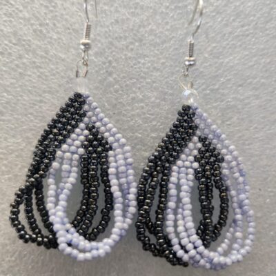 Baby Blue and Black Earrings