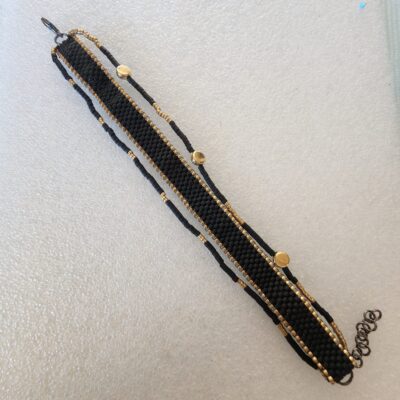 3 in 1 Black and Gold Bracelet