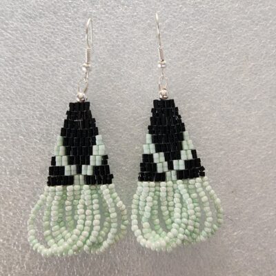 Black and Mint Earrings