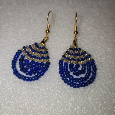 Night time Blue Bead Earrings