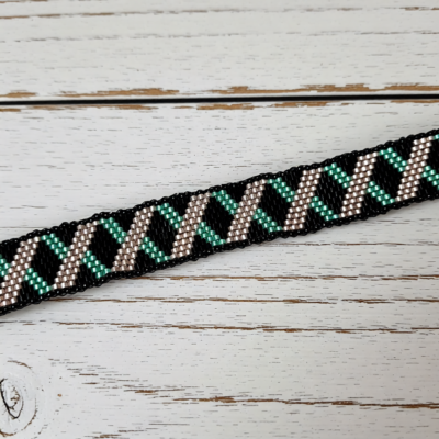 Black with Dusty Pink and Mint Bracelet