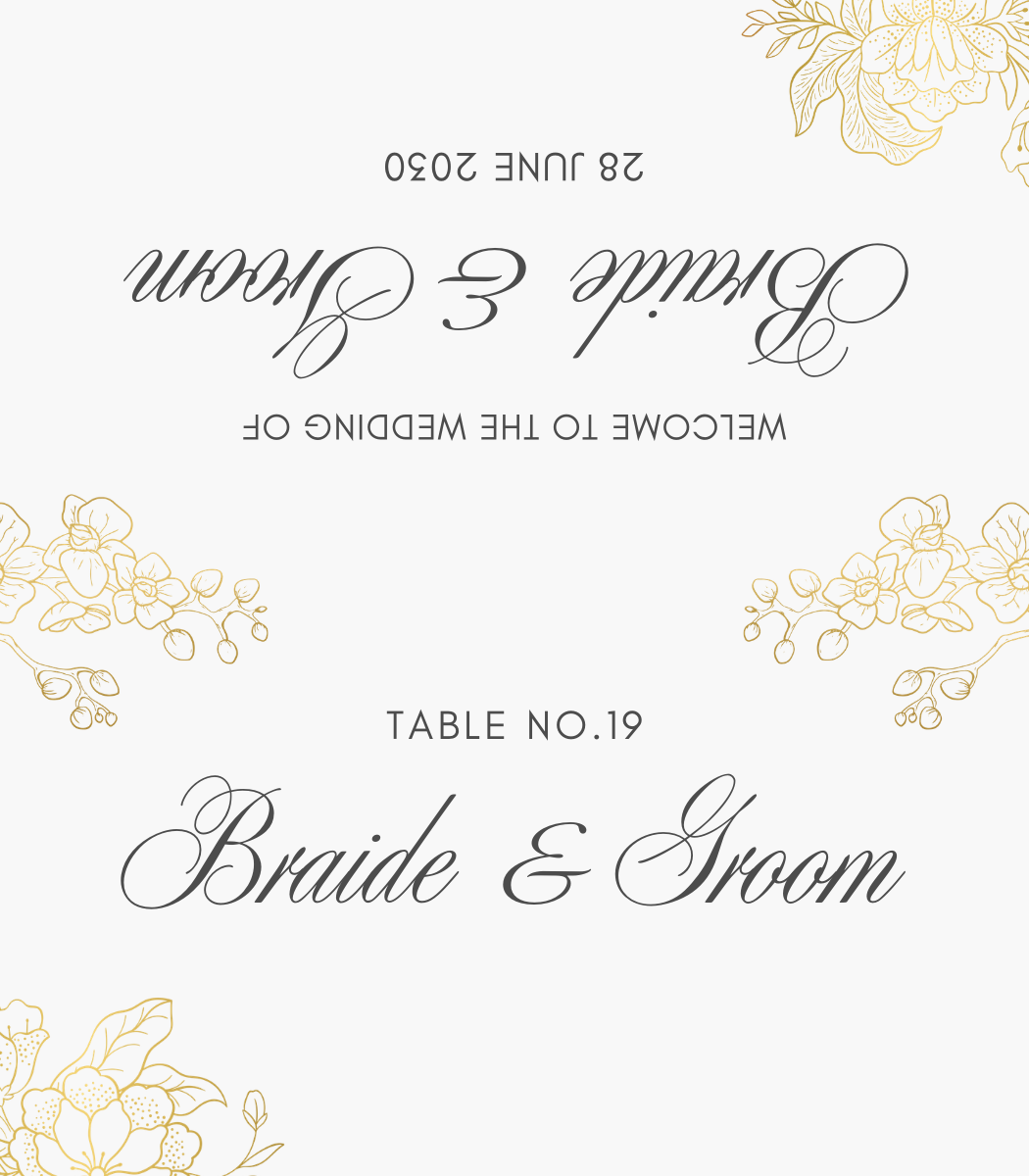 Fold Over Table Number