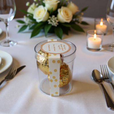 Large Round Clear Tub with 2x Choc Dipped Cake Pops (Can give 1x per couple)