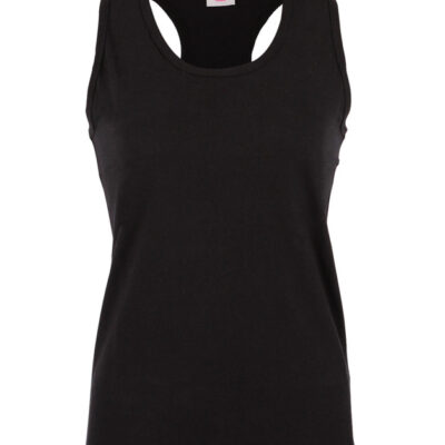 Racer Back 160g Ladies Vest (Black)