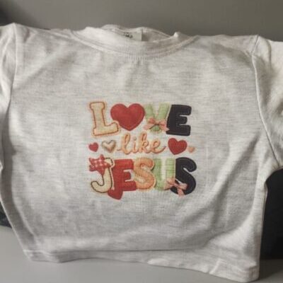 Grey T-Shirt (1-2 Years) - "Love Like Jesus"