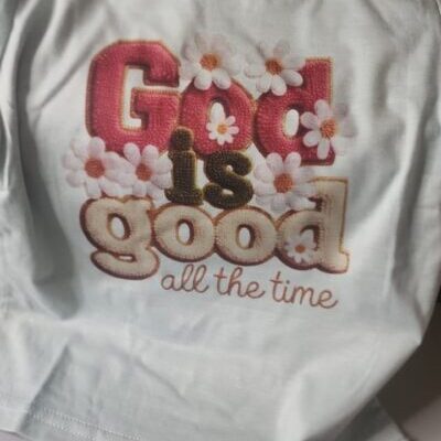 Mint Green T-shirt (4-5 Years) - "God is Good All the Time"