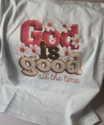 Mint Green T-shirt (4-5 Years) - "God is Good All the Time"
