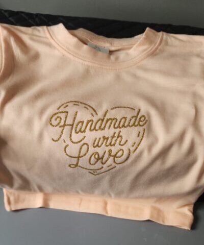 Orange T-shirt (1-2 years) - "Handmade with Love"