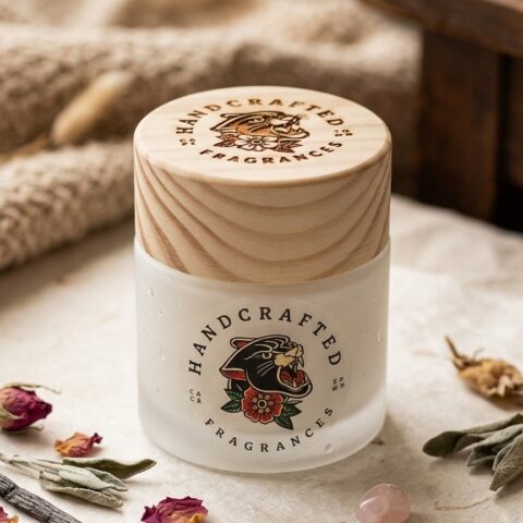Round Wood Top Diffuser Frosted 150ml
