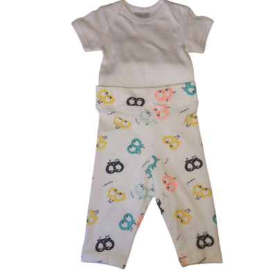 Colour Pretzel Pants with White romper - Image 2