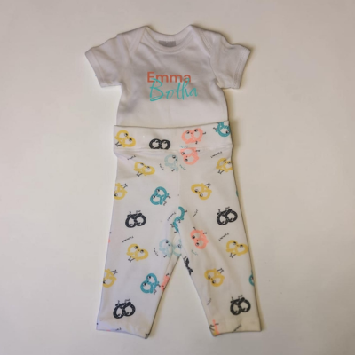 Colour Pretzel Pants with White romper