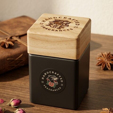 Square Wood Top Diffuser Black Frosted 200ml