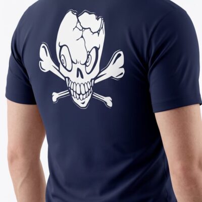 Navy Blue Skull T-shirt Men XL