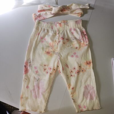 Flower Pants with Headband (3 -6 months)