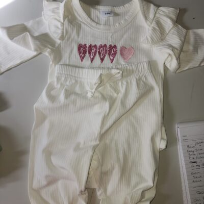 White Glitter "Love" Outfit (3-6 Months)