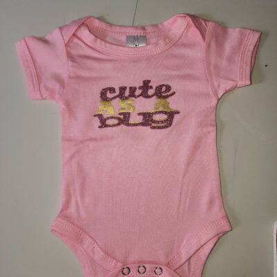 Pink Bodysuit "Cute as a Bug" (0-3 Months)