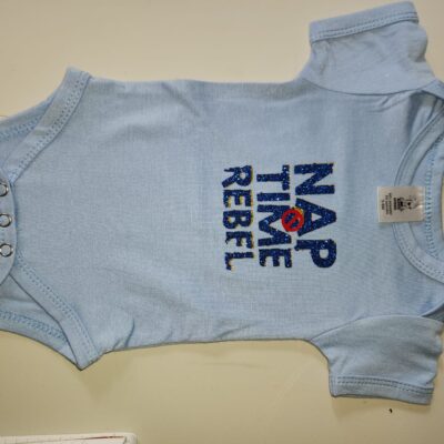 Blue Bodysuit "Nap Time Rebel" (3-6 Months)