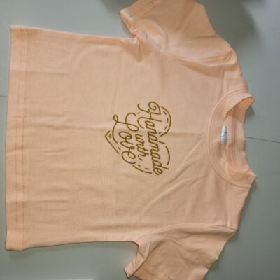 Orange T-shirt "Hand Made with Love" (1-2 Years)