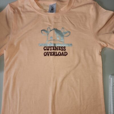 Orange T-shirt "Cuteness Overload" (4-5 Years)