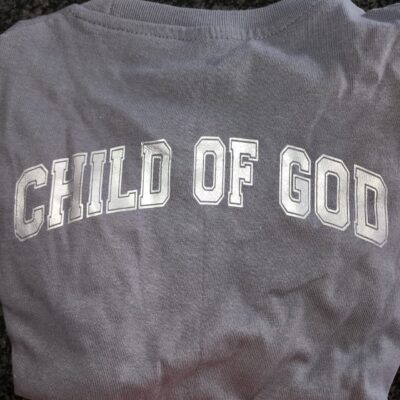 Grey T-shirt with Silver Print (5-6 Years) - print is on the back