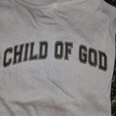 Grey T-shirt with Black Print (7-8 Years) - print is on the back