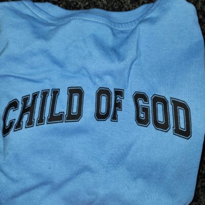 Blue T-shirt with Black Print (5-6 Years) - print is on the back